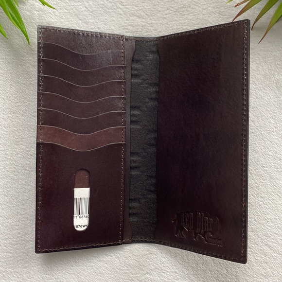 Red Dirt Hat Genuine Leather Boho/Southwest Pattern Long Bi Fold Rodeo Wallet - Picture 5 of 8